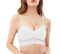 Women Bras Wireless Plus Size Sexy Backless Bra for Women Low Back Bras Girls Thin Brassieres Top Spaghetti Straps Lingerie No Back Fat Bra (White, XXL)