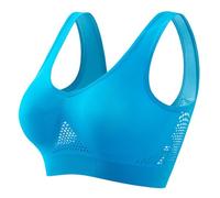 Women Bras Wireless Vest Bras with Removable Pads Non Wired Bralettes Everyday Comfy Sleep Sports Bralet Plus Sizes Padded Bra Brassiere Non-Adjustable Strap Pull-On Bra Cup 70A-105B Blue