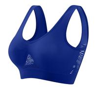 Women Bras Wireless Vest Bras with Removable Pads Non Wired Bralettes Everyday Comfy Sleep Sports Bralet Plus Sizes Padded Bra Brassiere Non-Adjustable Strap Pull-On Bra Cup 70A-105B Dark Blue