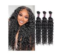 Women Brazilian Bulk Braiding Hair Deep Curly No Weft 100g/Bundle Virgin Human Hair Extension Extensions for Braids(20 22 24)