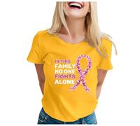 Women Breast Cancer International Publicity Moon Short Sleeve T Shirt Comfortable Soft Breathable Fashion Casual, orange, L