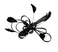 Women Bridal Fascinator Hair Mesh Clips Fashion Hair Accessories Wedding Church Bridal Headwear for Wedding Banquet Party (Black, One Size)