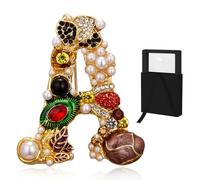 Women Brooch,Fashion brooch Girls Party Fashion Feminist Rhinestone Crystal Lapel Pin Accessories-With gift box (A)