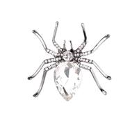Women Brooch Pins Brooch Singular Strange Black Crystal Glass Exquisite Pins Garment Accessory Activity Party Wholesale Fashion Brooches (Metal color : A)