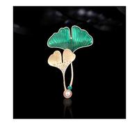 Women Brooch Pins Ginkgo Leaves Imitation Crystal Colourful Women Brooch Pin High-End Brooch Sweater Jacket With Accessories Fashion Brooches,Green-A