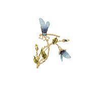 Women Brooch Pins Ladies Elegant Embroidery Gradient Dragonfly Leaf Flower Brooch Temperament Luxury Wedding Banquet Brooch Jewelry Fashion Brooches