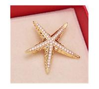 Women Brooch Pins Starfish Brooches, Man-Made Pearl Corsages Scarf Clips For Women Jewelry High-End Female Corsage Pin Fashion Brooches,B-A