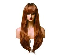 Women Brown Red Wig Long Gold Ladies Wigs UK Real Hair for Older Women Bob Synthetic Glueless Bob Wig Human Hair 70S Fun Anime Cosplay Party Wigs 24 inch