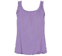 Women Bubble Hem Strappy Vest Top Ladies Loose Fit Scoop Neck Ruched Tops Elasticated Swing Waist Sleeveless Cami Blouse Lilac