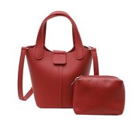 Women Bucket Bag Solid Color Shoulder Bag PU Leather Handbag Fashionable Crossbody Simple Messengers For Daily Solid Color Crossbody For Women Pu Leather Bucket Simple Shoulder