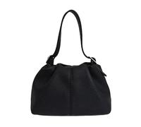 Women Bucket Bags PU Leather Drawstring Top Handle Bag with Adjustable Strap for Shopping Dating Travel (Black)