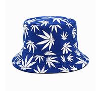 Women Bucket Sun Hat,Bucket Hat Cap Marijuana Weed Leaf Cannabis -Fashionable Cotton Foldable Fisherman Hats Women'S Men'S Sun Hat Hip Hop Hat Outdoor Fishing,Blue,56,58Cm