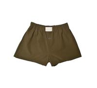 Women Buffalo Plaid Pyjamas Shorts Y2k Elastic Waisted Button Front Lounge Boxer Shorts Wide Leg Gingham Print Bottoms (Army Green, XL)