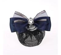 Women Bun Net Nurse Bow Hair Net Bank Flight Attendant Hotelier Work Plate Hair Clips(Blue)