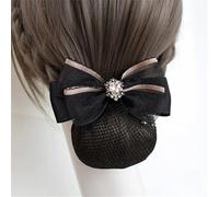 Women Bun Net Nurse Bow Hair Net Bank Flight Attendant Hotelier Work Plate Hair Clips(Brown)