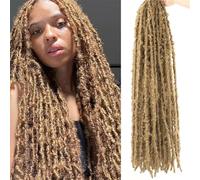 Women Butterfly Locs Crochet Hair Extensions Synthetic Distressed Pre Looped Braids 27 36inches-3Pcs(30Strands)