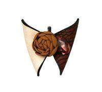 Women Camellia Brooch Pin,Fashion Delicate Floral Brown Butterfly Women'S Leather Corsage Fashion Leather Brooch,For Blazer Accessories Wedding Party,As Shown,As Shown