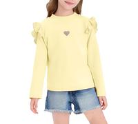 Women Camisole Children's Base Layer Top Autumn/Winter Thermal T Shirt Undergarment Mortification Shirt (Light Yellow, 5-6 Years)