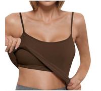 Women Camisole Vests with Built in Bra UK Clearance,Ladies 2 in 1 Padded Seamless Support Bras,Summer Thread Sleevesless Bottom Underwear Gym Running Fitness Yoga Sports Tank Tops Pajama Vest S-XXL