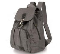 Women Canvas Backpack Female Vintage Pure Cotton Travel Bag Fashion Drawstring Laptop School Bags Shoulder Bag for Teenage Girls For Men And Women(Grey)
