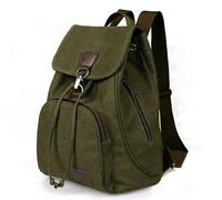 Women Canvas Backpack Female Vintage Pure Cotton Travel Bag Fashion Drawstring Laptop School Bags Shoulder Bag for Teenage Girls For Men And Women(Green)
