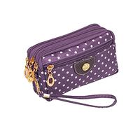 Women Canvas Bag Clutch Bag Messenger Zipper Bag Men's Wallets (Purple, One Size)