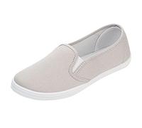 Women Canvas Slip-On Sneakers Soft Walking Shoes Rubber Sole Flat Loafers Women'S Wide Width Flats Shoes Fashion Plimsolls Soft Trainers Low Top Slip On Sneaker With Elasticated Side Gusse