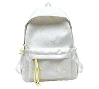 Women Canvas Stylish Student Schoolbag Large Capacity Lightweight Preppy Knapsack Side Zipper Cute B