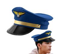 Women Cap - Pilot Captain Hats For Men | Pilot Captain Hat Cosplay Cap | Mens Pilots Hatss Airplane Caps | Adult Navy Captains Airline Hats For Men Women F0r Halloween Costume Cosplay Party Accessory