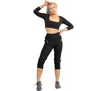 Women Capri Trousers Cropped Pants Ladies 3/4 Length Stretch Legging Pocket Crop Pull On Trigging Elasticated Waist Work Office Slim Tapered Tailored (26, Black)