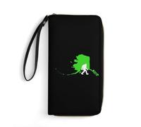 Women Card Case Alaska State Bigfoot Leather Purse Microfiber Wallet Pouch Artistic Genuine Leather Wallets for Women, Daughter, Friend