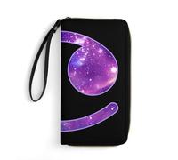 Women Card Case Cancer Zodiac 3 Handbags Vintage Genuine Leather Wallets Retro Style Leather Wallet for Evening Party, Unisex, Friend