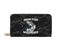 Women Card Case Fish Whisperer Clutch Wallet Retro Style Genuine Leather Wallets Artistic Handbags for Friend, Daughter, Girls