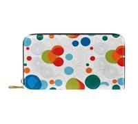 Women Card Case Geometrical Abstract Leather Purse Soft Genuine Leather Wallets RFID Blocking Women's Wallets for Kids, Evening Party, Mother