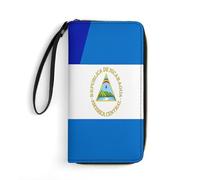 Women Card Case Half El Salvadorean Half Nicaragua Flag Handbags RFID Blocking Women's Wallets Artistic Leather Purse for Kids, Mother, Girls