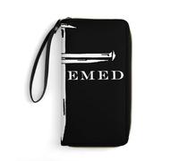 Women Card Case Jesus Christ Redeemed Cross Nails Clutch Wallet RFID Blocking Wallet Pouch Artistic Genuine Leather Wallets for Daughter, Teacher, Teens