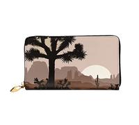 Women Card Case Joshua Tree Morning Sunrise Scenery Women's Wallets RFID Blocking Coin Purse with Zipper Pocket Leather Wallet for Girls, Women, Teens