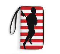 Women Card Case Lacrosse America Flag Women's Wallets Retro Style Leather Wallet Artistic Wallet Pouch for Teacher, Girlfriend, Girls