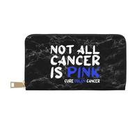 Women Card Case Not All Cancer is Pink Colon Cancer Women's Wallets Artistic Leather Wallet Retro Style Clutch Wallet for Friend, Evening Party, Kids
