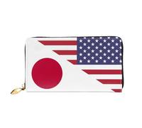 Women Card Case United States Japan Friendship Flag Coin Purse Colourful Women's Wallets Soft Leather Wallet for Friend, Unisex, Evening Party