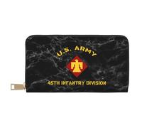 Women Card Case Us Army 45Th Infantry Division Leather Purse Artistic Genuine Leather Wallets Soft Women's Wallets for Daughter, Women, Teacher