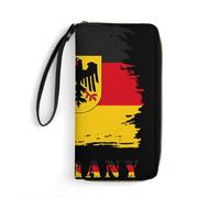 Women Card Case Vintage Germany German Flag Leather Purse Artistic Genuine Leather Wallets Card Case Wallet Pouch for Daughter, Women, Girls