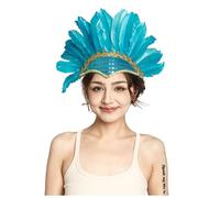 Women Carnival Feather Headband Vintage 1920s Feathered Headpiece Headdress Flower Feather Headwear,Decorative Cocktail Carnival Prom Tea Party Wedding Costume Fascinators Accessory (Blue, One Size)