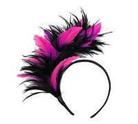 Women Carnival Feather Headpiece Vintage Feather Headband Headwear Prom Hair Accessory Carnival Fascinator Headdress Costume Flower Tea Party Cocktail Wedding Headwear for Girls and Ladies (One Size)