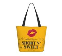 Women Carpenter Singer Sabrina Tote Bag lightweight Shoulder Bag Large Capacity Reusable Grocery with Inner Pockets Zipper for Sport Travel Beach shopping