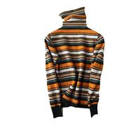 Women Cashmere Sweater Turtleneck Warm Wool Knitting Jumper Female Vintage Striped Pullover Green