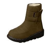 Women Casual Boots Shoes Walking Snow Winter Comfort Lightweight Footwear | Hook & Loop, Soft Fleece Inner, Cosy Fleece Lining, Thick Platform Sole, Chunky Sole, Round Toe Boot, Mid Calf Shoe