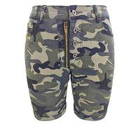 Women Casual Fashion High Bombs Slim Camouflage Denim Shorts PE Shorts Comfy Breathable Camouflage Cotton Shorts Elasticated Waistband Casual Knee Length Half Pants