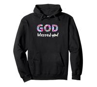 Women Casual Graphic GOD BLESS YOU Pullover Hoodie