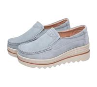 Women Casual Heel Slip On Walking Footwear with Arch Support Lightweight Non Slip Sole Comfortable Outdoor Fall Season Mom Fashion Shoes (Grey, 5.5)